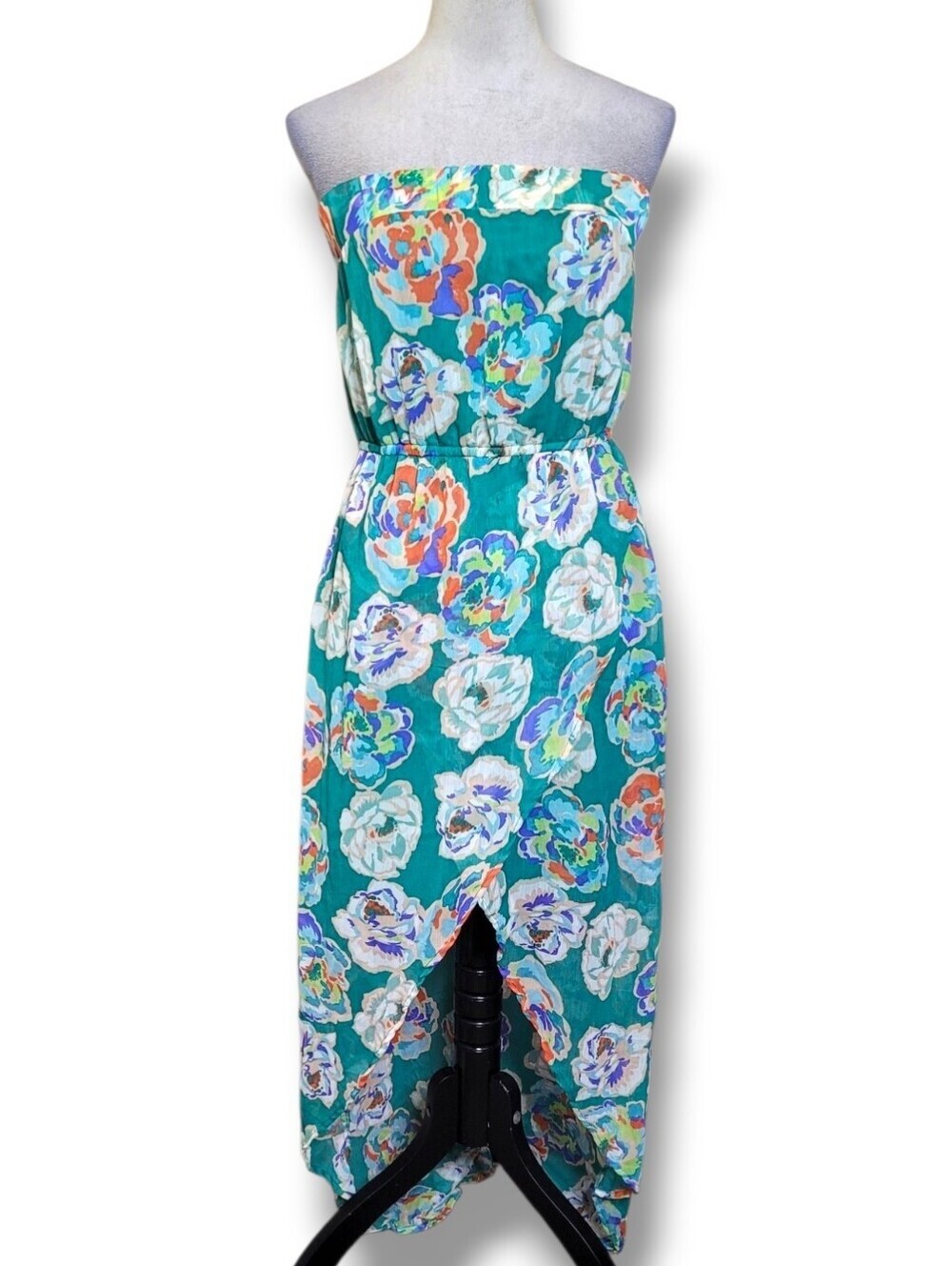 Dizzy Lizzy Strapless Floral Chiffon Dress